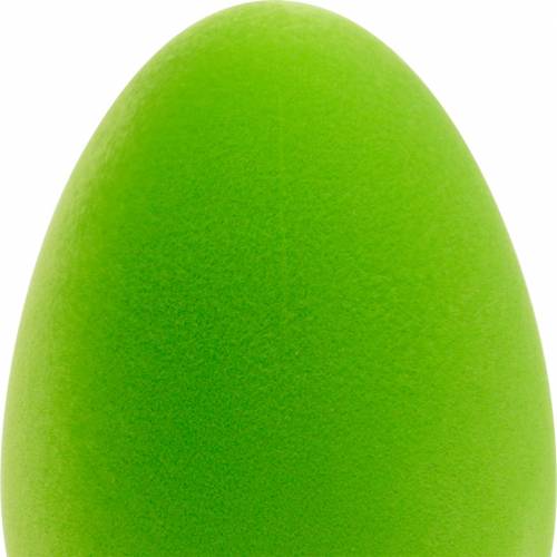 Floristik24 Decoratief paasei groen H25cm Paasdecoratie gevlokte decoratieve eieren