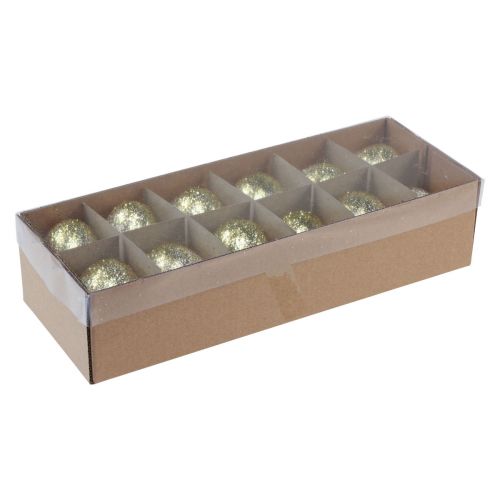 Floristik24 Decoratieve paaseieren echt kippeneiwit met gouden glitters H5,5–6cm 10 st