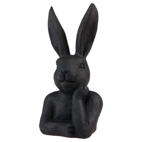 Floristik24 Decoratieve paashaas zwart konijn buste Paasdecoratie 22,5cm