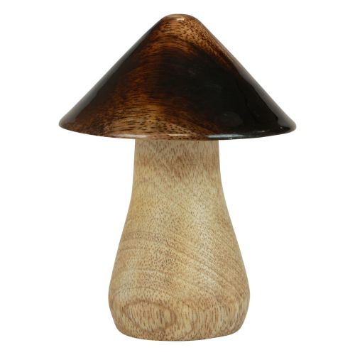 Artikel Decoratieve paddestoel houten paddestoel naturel bruin glanseffect Ø7,5cm H10cm