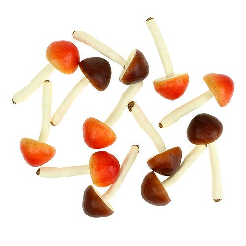 Floristik24 Deco champignons bruin, oranje 9cm 12st