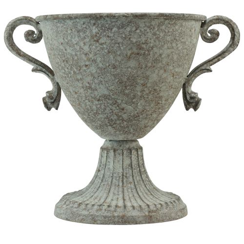 Artikel Decoratieve trofee met handvat metaal bruin wit Ø15cm H19,5cm