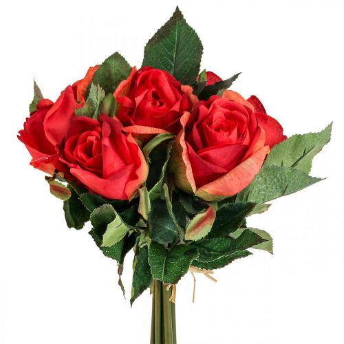 Floristik24 Deco rozen boeket kunstbloemen rozen rood H30cm 8st