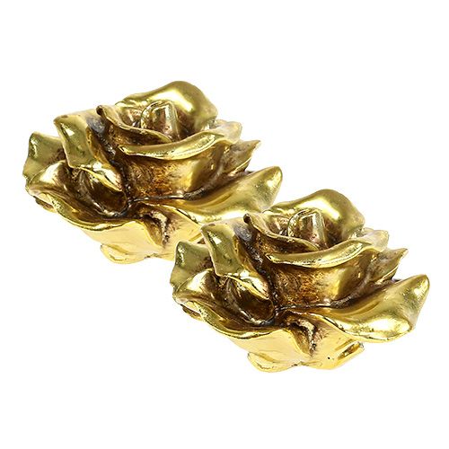 Floristik24 Decoratieve rozen goud Ø8cm 6 st