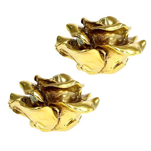 Floristik24 Decoratieve rozen goud Ø8cm 6 st