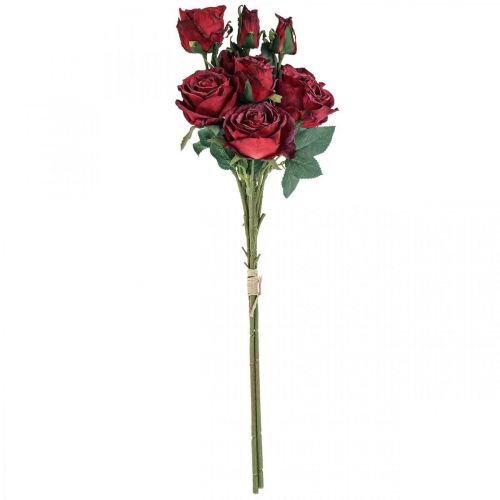Floristik24 Decoratieve rozen rode kunstrozen zijden bloemen 50cm 3 st