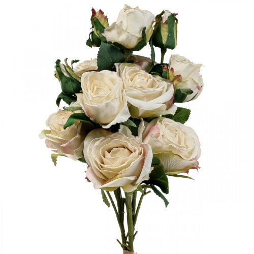 Floristik24 Deco Rozen Creme Kunstrozen Zijden Bloemen 50cm 3st