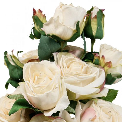 Artikel Deco Rozen Creme Kunstrozen Zijden Bloemen 50cm 3st