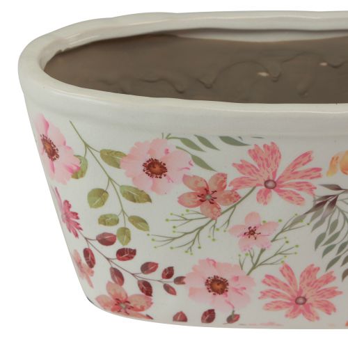 Floristik24 Decoratieve schaal met anemonen keramiek schaal ovaal 27/23cm set van 2