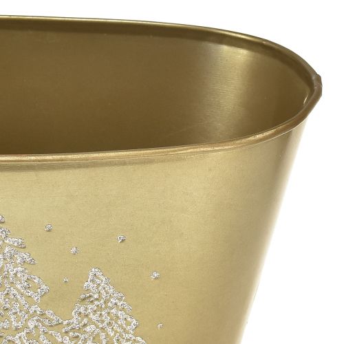 Artikel Decoratieve schaal ovale kerstboomplanter goud 24×13×12,5cm