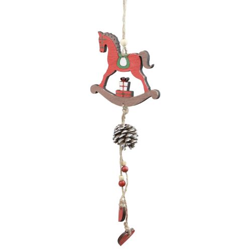 Artikel Decoratief hobbelpaard houten hangende decoratie Kerstmis Rood 37cm 2st
