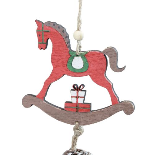 Artikel Decoratief hobbelpaard houten hangende decoratie Kerstmis Rood 37cm 2st