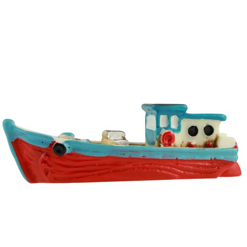 Artikel Decoratieve boot boot blauw rood maritieme tafeldecoratie 5cm 8 st