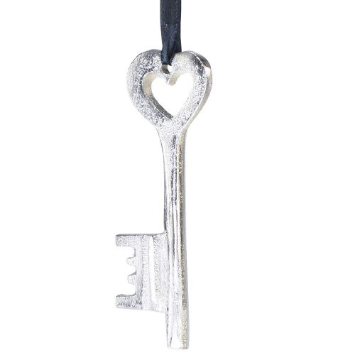 Artikel Decoratieve sleutel decoratieve hanger metaal zilver bruiloft decoratie 4x11cm 6st