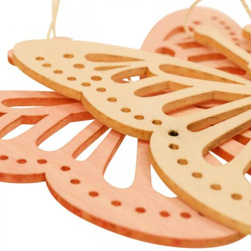 Artikel Decoratieve vlinders decoratie hanger oranje/roze/geel 12cm 12 stuks