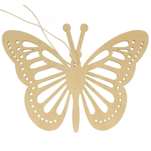 Artikel Decoratieve vlinders decoratieve hanger beige/roze/geel 12cm 12 st