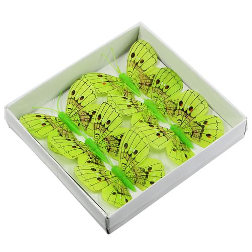 Artikel Decoratieve vlinders groen 8cm 6st