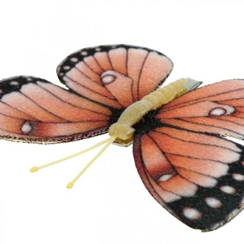 Artikel Decoratieve vlinders met clip B4,5–11,5cm 10st bruin oranje