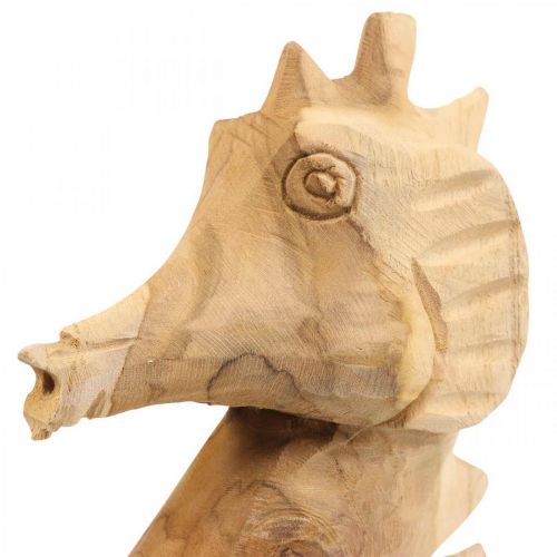 Artikel Decoratief zeepaardje hout groot, maritieme decoratie H38cm