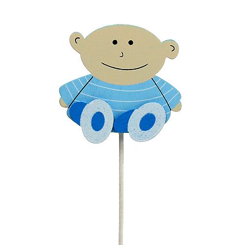 Decoratieve plug baby blauw 5cm L25cm 20st