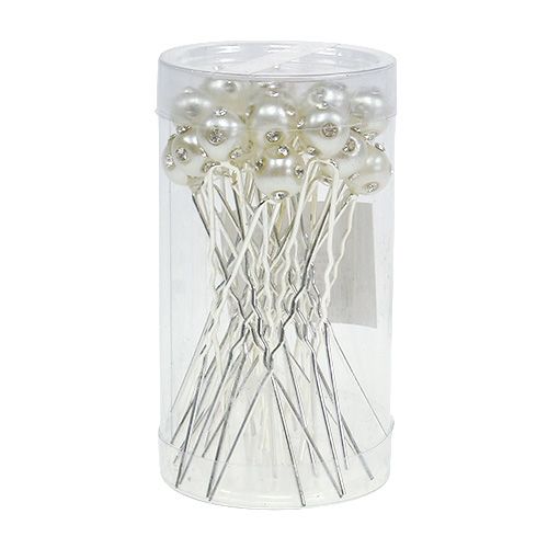 Floristik24 Decoratieve pin met parel Ø9mm 20 st