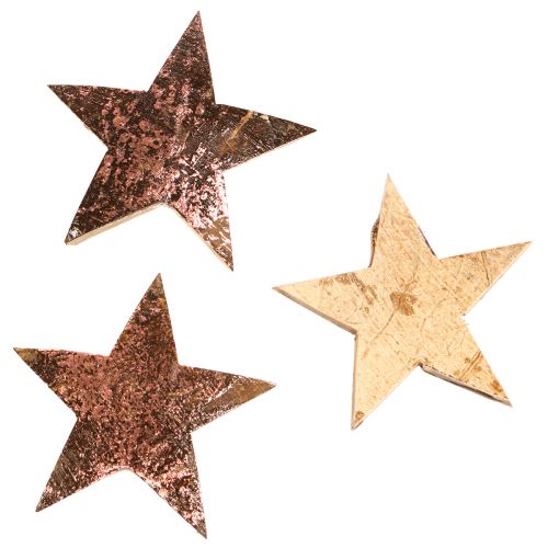 Floristik24 Decoratieve ster kerstster kokosroze metallic 5cm 50 st