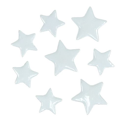 Floristik24 Decoratieve sterren voor strooien wit 4-5cm 72 st