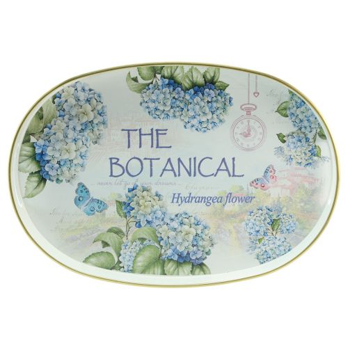 Artikel Decoratief dienblad hortensia&#39;s kunststof dienblad wit 39×27,5cm