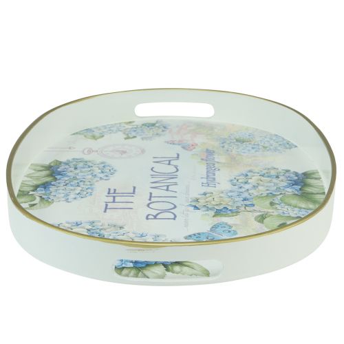Artikel Decoratief dienblad hortensia&#39;s kunststof dienblad wit 39×27,5cm
