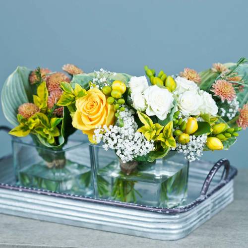 Floristik24 Decoratief dienblad met handgrepen metaal zilver 30cm/37cm/45cm set van 3