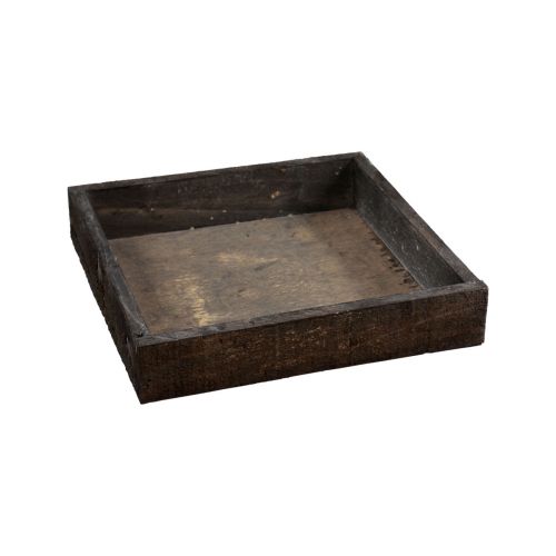 Floristik24 Decoratief dienblad vierkant houten dienblad bruin 20×20×3,5cm