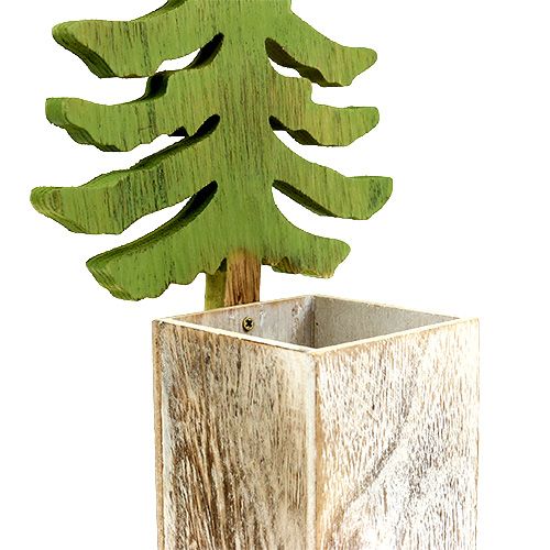 Floristik24 Decoratieve dennenboom met houten bak H49cm