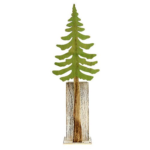 Floristik24 Decoratieve dennenboom met houten bak H49cm