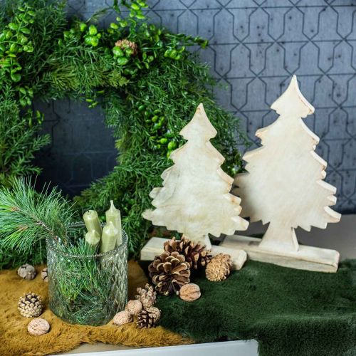 Floristik24 Deco kerstboom hout, wit gewassen kerstspar 27 × 17 × 5cm
