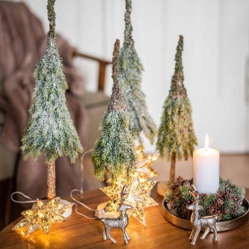 Floristik24 Deco kerstboom sneeuwgroen, wit 56cm