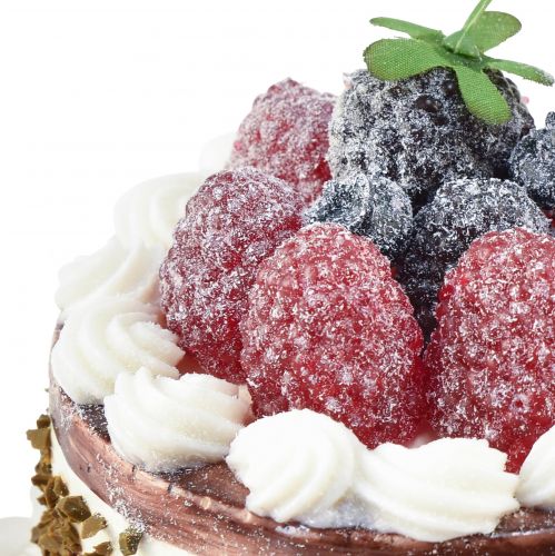 Floristik24 Decoratieve taartchocolade met frambozen taartdummy Ø10cm