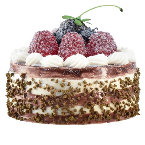 Floristik24 Decoratieve taartchocolade met frambozen taartdummy Ø10cm