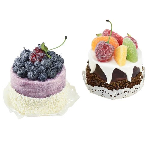 Floristik24 Decoratieve taartjes met fruitvoerdummies Ø8cm 2st