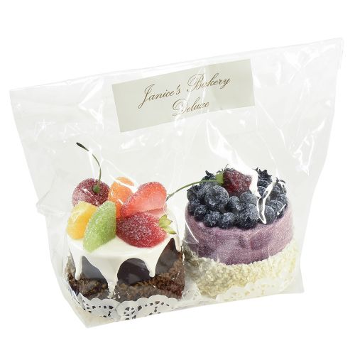 Artikel Decoratieve taarten met fruit, eetpoppen Ø8cm, 2 stuks
