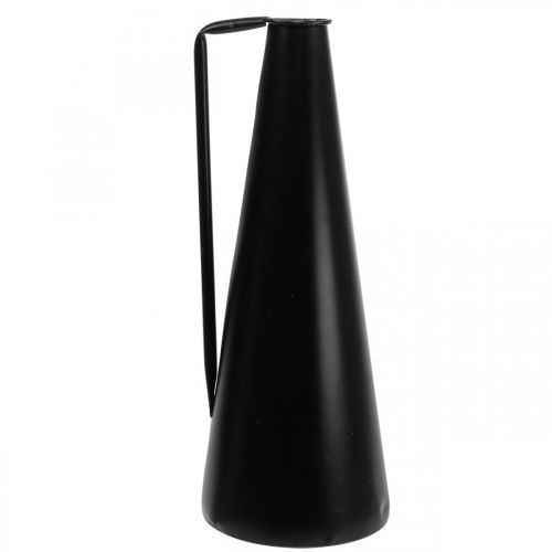 Floristik24 Siervaas metalen handvat vloervaas zwart 20x19x48cm