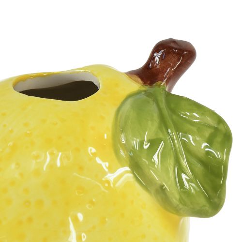 Floristik24 Decoratieve vaas citroen keramiek ovaal geel 11cm×9,5cm×10,5cm