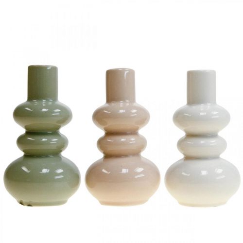 Floristik24 Decoratieve vazen, keramiek vazenset bolvormig H13,5cm Ø7,5cm 3st