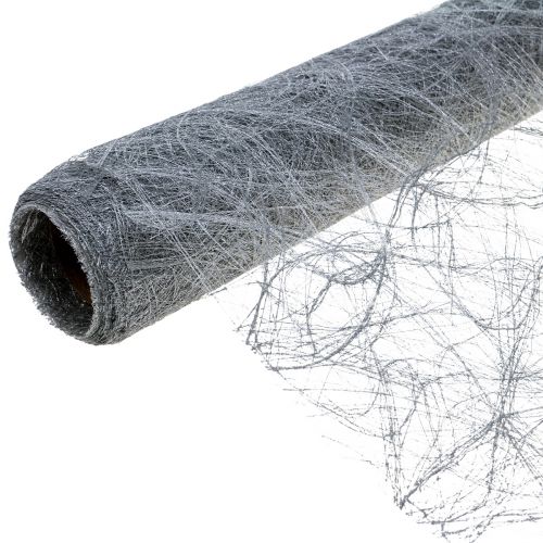 Deco fleece Sizoweb tafelloper zilver 30cm 5m