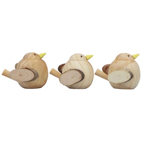 Artikel Decoratieve vogels houten vogels tafeldecoratie lente naturel 7cm 3 st