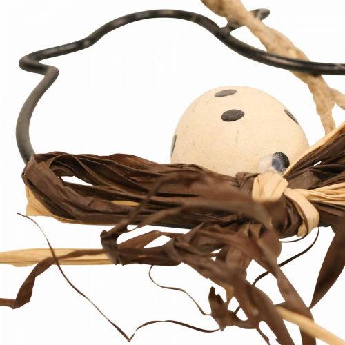 Decoratieve vogels om op te hangen zwart/natuur/roest 8,5×7,5 cm 6st