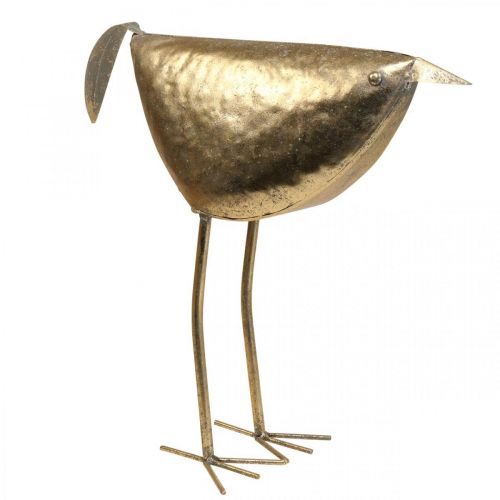Deco vogel Decoratie figuur vogel goud metaal decoratie 46×16×39cm