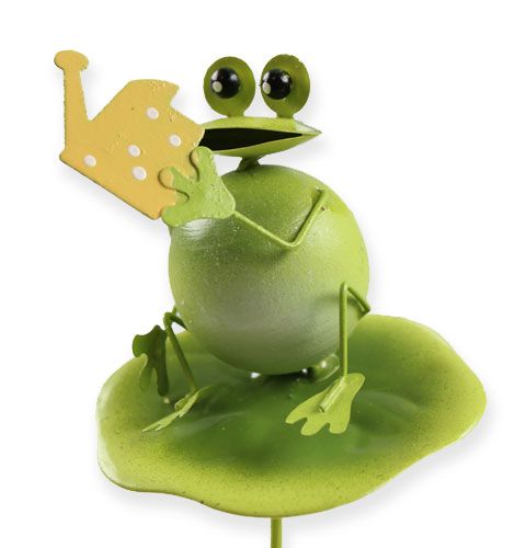 Floristik24 Decoratieve kikker met tuingereedschap op de stok 6st