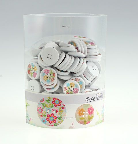 Floristik24 Decoratieve houten knopen met motief Ø2.3cm 135p