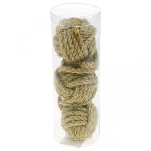 Decoratie om op te hangen Tauball jute natuur Ø5,5cm 3st