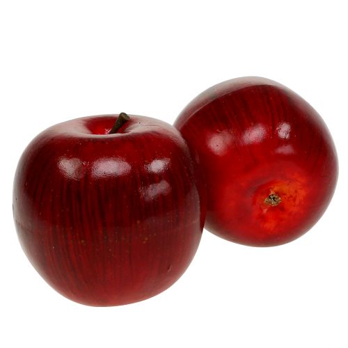 Decoratie appels rood, gelakt Ø8cm 6st